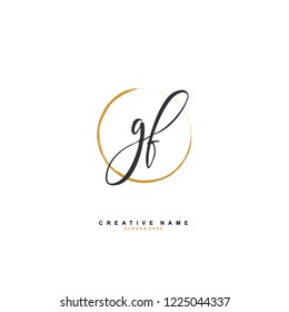 G F GF Initial logo template vector