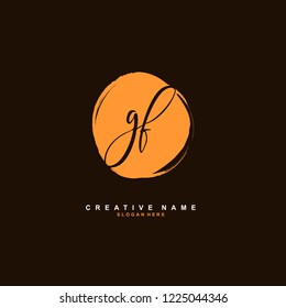 G F GF Initial logo template vector