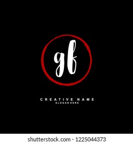 G F GF Initial logo template vector