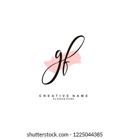 G F GF Initial logo template vector
