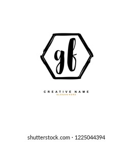 G F GF Initial logo template vector