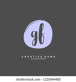 G F GF Initial logo template vector