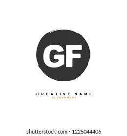 G F GF Initial logo template vector