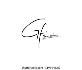G F GF Signature initial logo template vector