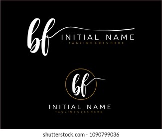 G F Initial handwriting logo vector. Hand lettering for designs.