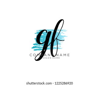 G F Initial handwriting logo vector