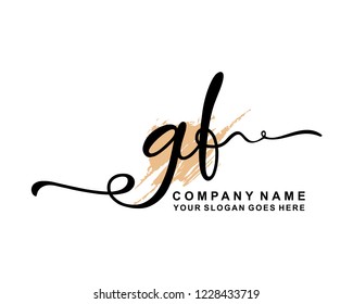 G F Initial Handwriting Logo Template