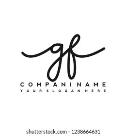 G F Initial handwriting logo vector