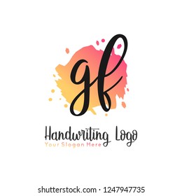 G F Initial handwriting logo vector
