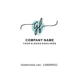 G F Initial Handwriting Logo Template