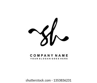 G F Initial Handwriting Logo Template