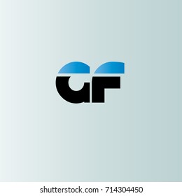 g f initial letter linked lowercase logo. g and f vector template design