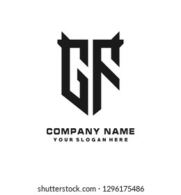 G F initial letter, modern logo design template vector 