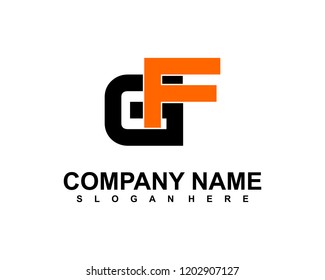G F Initial logo template vector