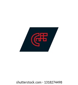 G, F letter vector logo. Construction logo