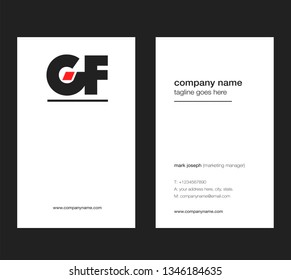 G F letters Joint logo icon with business card vector template.