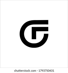 G F logo design vector sign