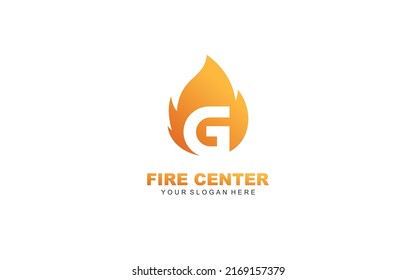 G fire logo design inspiration. Vector letter template design for brand.