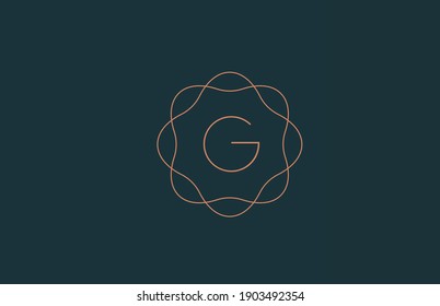 G floral monogram alphabet letter logo for company thin lines. Branding for lettering and identity. Creative template design for business icon