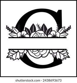 G Floral Split Monogram , Flower Monogram Clipart, Floral Letter Graphic, Alphabet Bundle |Split Monogram Alphabet | Split Monogram Frame Alphabet | Cut File for Circuit, Silhouette svg
