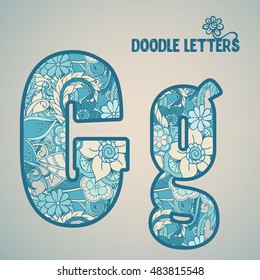 G, Flower letter isolated. Vector illustration