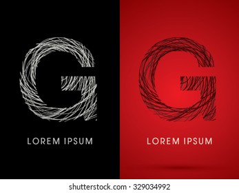 G Font design using confuse line graphic vector.