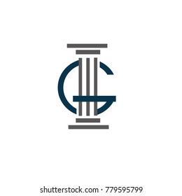 G font law logo flat vector template