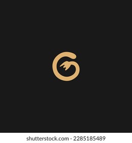 G Food logo design illustration, initial, letter, icon, company
