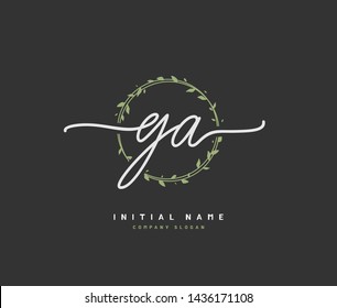 G A GA Beauty vector initial logo, handwriting logo of initial signature, wedding, fashion, jewerly, boutique, floral and botanical with creative template for any company or business.