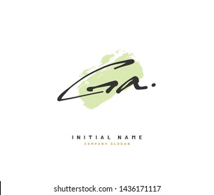 G A GA Beauty vector initial logo, handwriting logo of initial signature, wedding, fashion, jewerly, boutique, floral and botanical with creative template for any company or business.