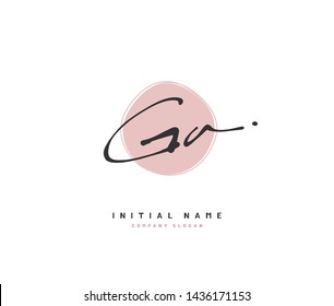 G A GA Beauty vector initial logo, handwriting logo of initial signature, wedding, fashion, jewerly, boutique, floral and botanical with creative template for any company or business.
