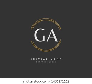 G A GA Beauty vector initial logo, handwriting logo of initial signature, wedding, fashion, jewerly, boutique, floral and botanical with creative template for any company or business.