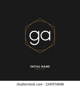 G A GA Initial logo letter with minimalist concept. Vector with scandinavian style logo.