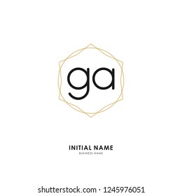 G A GA Initial logo letter with minimalist concept. Vector with scandinavian style logo.