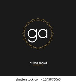 G A GA Initial logo letter with minimalist concept. Vector with scandinavian style logo.