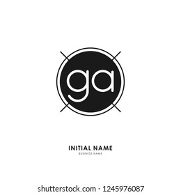 G A GA Initial logo letter with minimalist concept. Vector with scandinavian style logo.