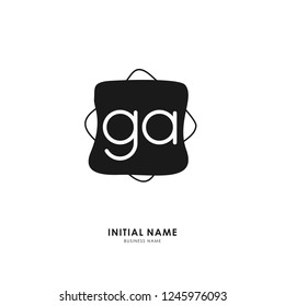 G A GA Initial logo letter with minimalist concept. Vector with scandinavian style logo.
