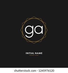 G A GA Initial logo letter with minimalist concept. Vector with scandinavian style logo.