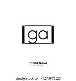 G A GA Initial logo letter with minimalist concept. Vector with scandinavian style logo.