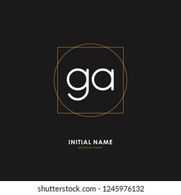 G A GA Initial logo letter with minimalist concept. Vector with scandinavian style logo.