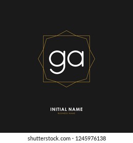 G A GA Initial logo letter with minimalist concept. Vector with scandinavian style logo.