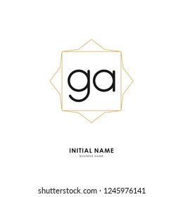 G A GA Initial logo letter with minimalist concept. Vector with scandinavian style logo.