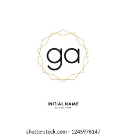 G A GA Initial logo letter with minimalist concept. Vector with scandinavian style logo.