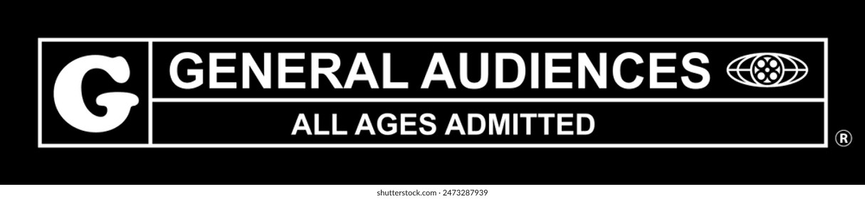 G General Audiences All Ages Admitted Rating Logo Icon Sign Symbol Emblem Badge Transparent No Background Vector EPS PNG Clip Art