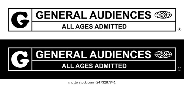 G General Audiences All Ages Admitted Rating Logo Icon Sign Symbol Emblem Badge Transparent No Background Vector EPS PNG Clip Art