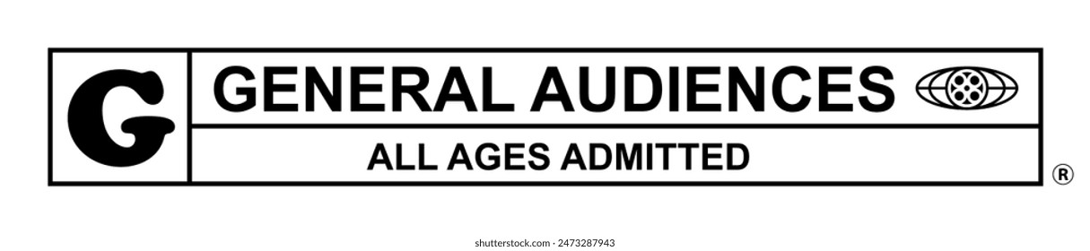 G General Audiences All Ages Admitted Rating Logo Icon Sign Symbol Emblem Badge Transparent No Background Vector EPS PNG Clip Art