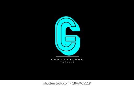 G GG abstract initials monogram letter text alphabet logo design