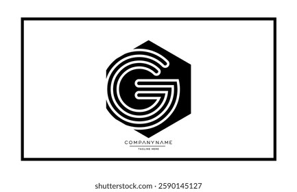 G, GG Alphabet letters logo vector icon 
