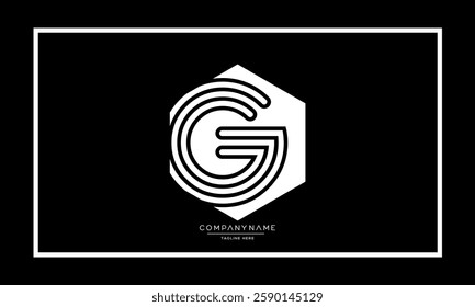 G, GG Alphabet letters logo vector icon 