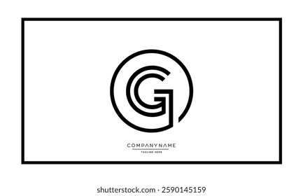 G, GG Alphabet letters logo vector icon 